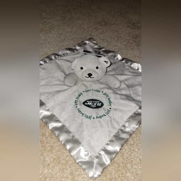 New Baby Fanatic new york jets Bear Brown Satin Baby Lovey Security Blanket New - Picture 1 of 10